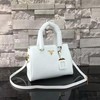 Prada 1BA106 Calfskin Leather Top-Handle Bag In White