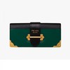 Prada 1BF048 Saffiano Leather Cahier Bag In Green