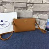 Prada 1BH050 Calfskin Leather Shoulder Bag In Brown