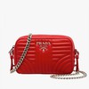 Prada 1BH083 Diagramme Calfskin Crossbody Bag In Red