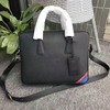 Prada 2VE367 Saffiano Leather Briefcase In Black