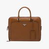 Prada 2VE369 Leather Briefcase In Brown