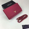 Prada 1M1361 Lettering Logo Saffiano Leather Wallet In Rose