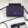 Prada 1M1361 Lettering Logo Saffiano Leather Wallet In Purple