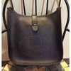 Hermes Evelyne Bag Clemence Leather Palladium Hardware In Black