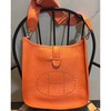 Hermes Evelyne Bag Clemence Leather Palladium Hardware In Orange