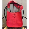Hermes Evelyne Bag Clemence Leather Palladium Hardware In Red