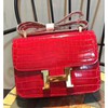 Hermes Constance Bag 23cm Crocodile Leather Gold Hardware In Red