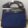 Hermes Herbag Bag Canvas Palladium Hardware In Blue