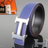 Hermes Constance Belt Leather Palladium Hardware In Blue