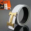 Hermes Constance Belt Logo Leather Gold Hardware In White
