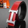 Hermes Constance Belt Logo Leather Palladium Hardware In Red