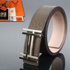 Hermes Constance Double H Belt Leather Gold Hardware In Grey