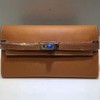 Hermes Kelly Wallet 20cm Epsom Leather Palladium Hardware In Brown