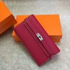 Hermes Kelly Wallet 20cm Epsom Leather Palladium Hardware In Rose