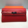 Hermes Kelly Wallet 20cm Swift Leather Palladium Hardware In Red