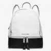 MICHAEL Michael Kors Rhea Color-Block Leather Backpack White/Black