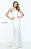 Fitted Sherri Hill 51026 Ivory Beads Lace Floral Embroidered Evening Dress