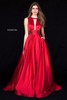 2018 Sherri Hill 51802 Beaded Waist Red A Line Long Satin Evening Gowns