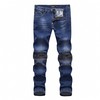 PHILIPP PLEIN SS2018 MENS LONG JEANS KNEES ZIPPER NAVY BLUE