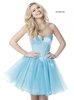 Light Blue 51582 Organza Homecoming Dresses Sherri Hill 2018 With Satin Bodice