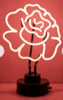 Cabbage Rose Neon Sign Table Lamp