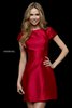 2018 Cap Sleeves Red A-Line Short Mikado Party Dresses Sherri Hill 52182
