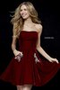 2018 Strapless 52191 Beaded Pockets Velvet Homecoming Dresses Sherri Hill Wine