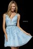 Sherri Hill 52157 Tulle Homecoming Dresses 2018 Light Blue Floral Appliques