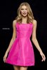 Sherri Hill 52154 Scoop Neckline 2018 A-Line Short Taffeta Party Dresses Fuchsia