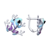 Серьги-лягушки c серебряными полосками