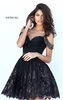 2017 Black Lace Sherri Hill Style 50503 Jeweled A-Line Prom Dress Dress Mini