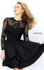 Black Short Backless Long Sleeves Tiered Party Dress By Sherri Hill 50720
