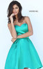 Cheap Mini Emerald Strapless Pleated Prom Dress In Sherri Hill Style 50228