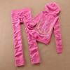 Juicy Couture Crown Logo Velour Tracksuit 6024 2pcs Women Suits Rose