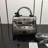 MCM Mini Ketty Visetos Satchel In Silver