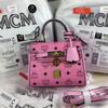 MCM Mini Ketty Visetos Satchel In Pink