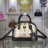 MCM Medium Heritage Visetos Bowler Bag In Silver
