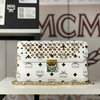 MCM Medium Millie Diamond Visetos Flap Crossbody Bag In White
