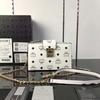 MCM Patricia Visetos Leather Chain Crossbody Bag In White