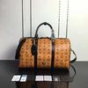MCM Medium Color Visetos Travel Weekender In Brown