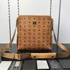 MCM Small Color Visetos Leather Messenger In Brown