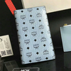 MCM Large Color Visetos Leather Passport Holder In Sky Blue