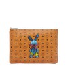 MCM Medium Rabbit Visetos Crossbody Clutch In Brown