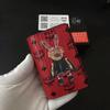 MCM Rabbit Visetos Trifold Leather Key Holder In Red