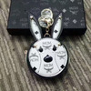 MCM Rabbit Vistos Leather Key Holder In White