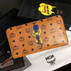 MCM Monkey Visetos Leather Long Wallet In Brown