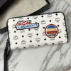 MCM Large Visetos Victory Patch Zip Around Wallet In White