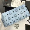 MCM Ottomar Visetos Leather Long Wallet In Washed Blue