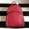 MICHAEL Michael Kors Abbey Studded Leather Backpack Red